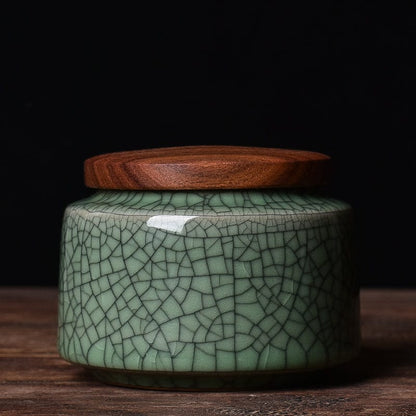 Boîte à thé en céramique céladon bocal décoratif & rangement bijou