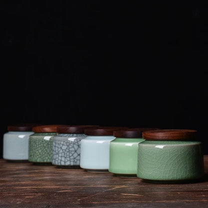 Boîte à thé en céramique céladon bocal décoratif & rangement bijou