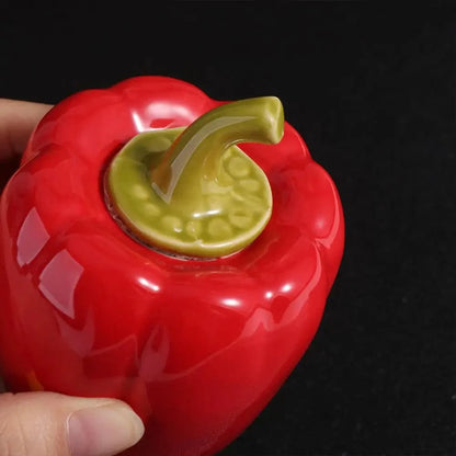 Boîte à thé en céramique forme piment ou fraise 180 ml