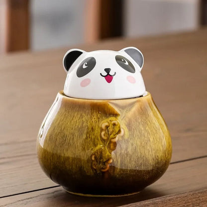Boîte à thé en céramique motif panda décoratif