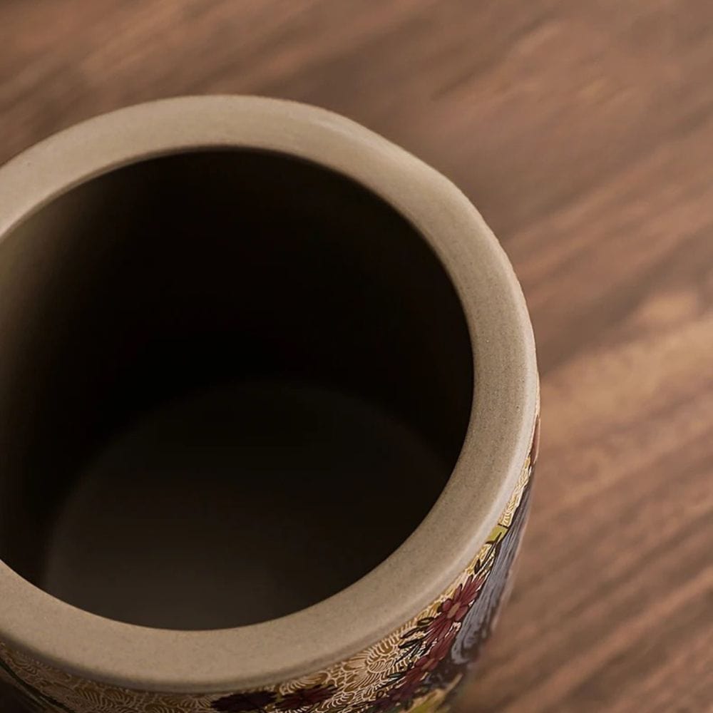 Boîte à thé en céramique style chinois pot de conservation avec couvercle