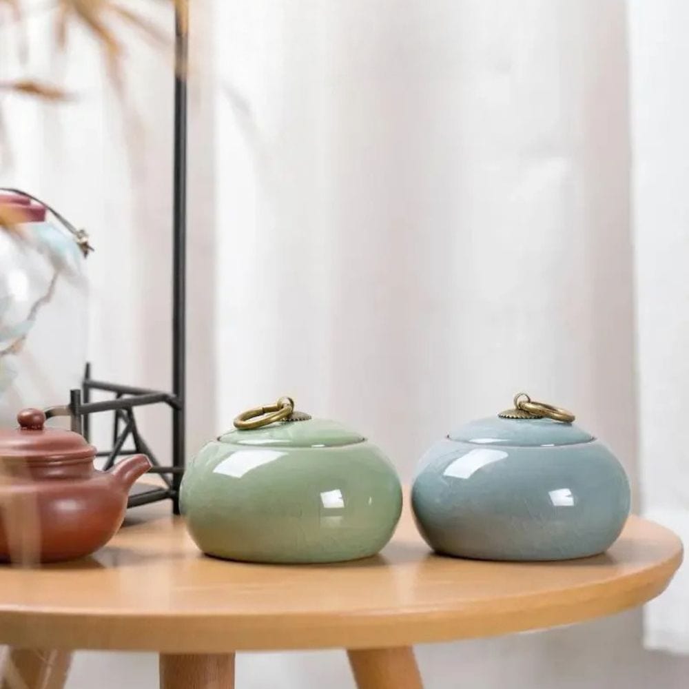 Boîte à thé en céramique style moderne chinois petit format