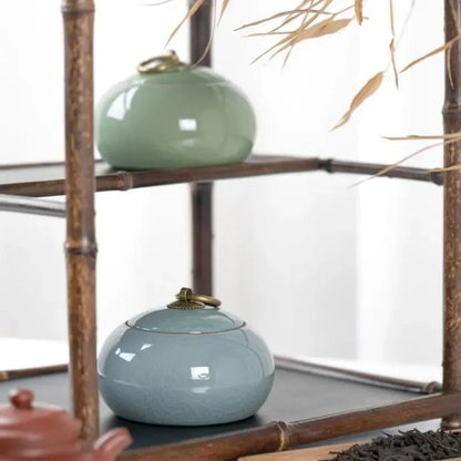 Boîte à thé en céramique style moderne chinois petit format