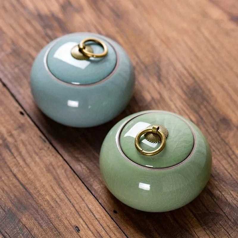 Boîte à thé en céramique style moderne chinois petit format