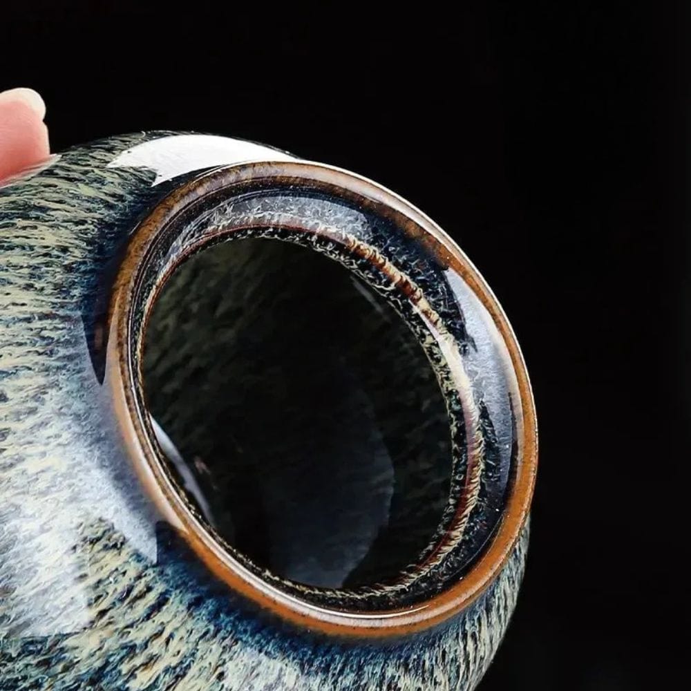 Boîte à thé en céramique texturée bocal hermétique décoratif