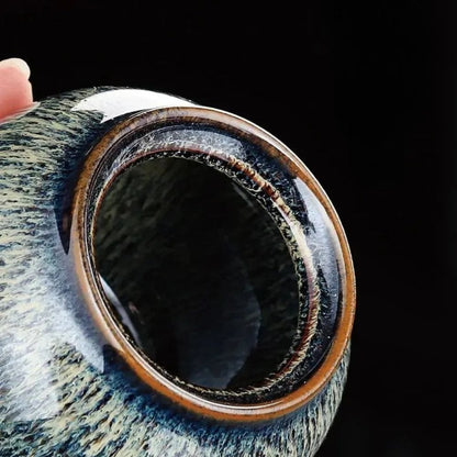 Boîte à thé en céramique texturée bocal hermétique décoratif