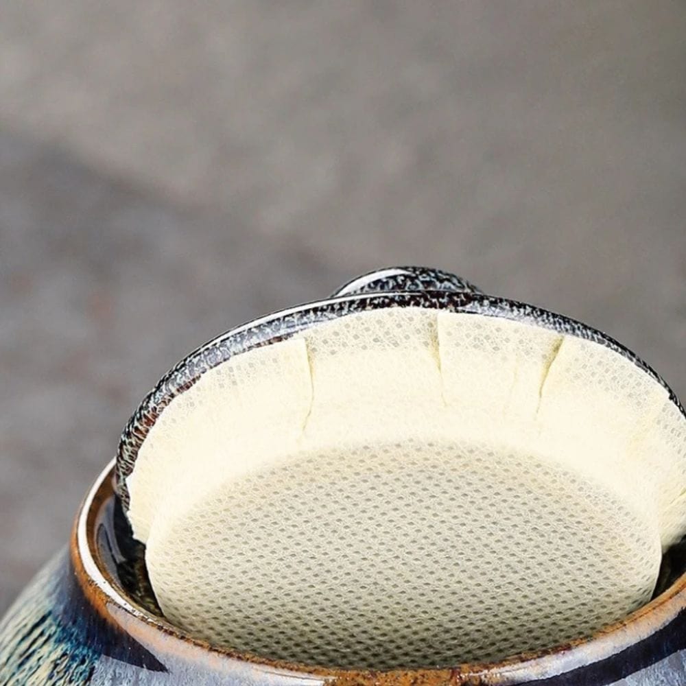 Boîte à thé en céramique texturée bocal hermétique décoratif