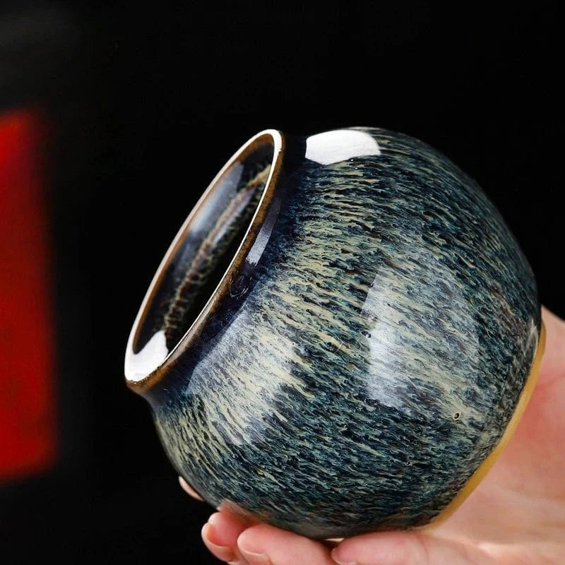 Boîte à thé en céramique texturée bocal hermétique décoratif