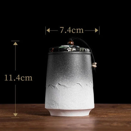 Boîte à thé en céramique vintage 268 ml étanche & artisanale