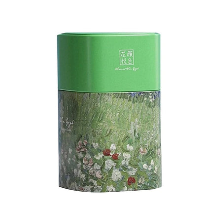 Boîte à thé en métal style peinture à l’huile 100 g