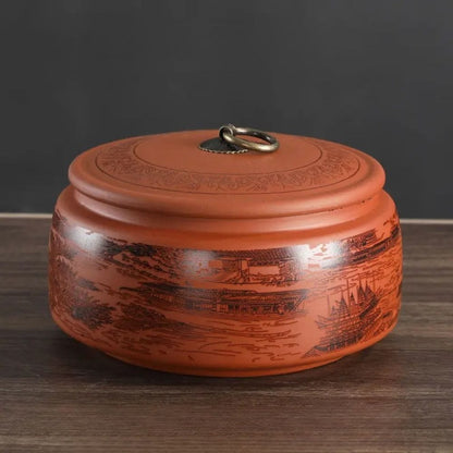 Boîte à thé hermétique en céramique motif fleuri doré style moderne