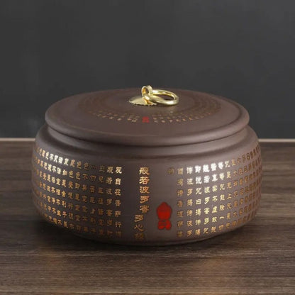 Boîte à thé hermétique en céramique motif fleuri doré style moderne