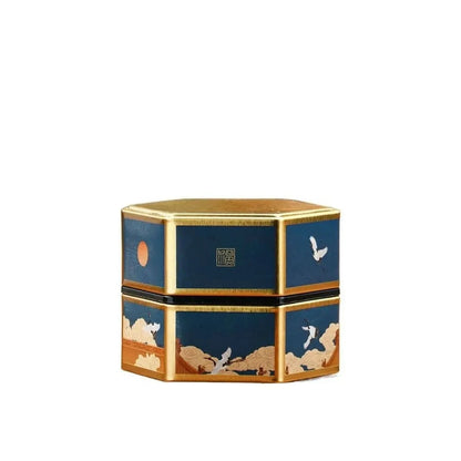 Boîte à thé hexagonale en métal format compact ou haut