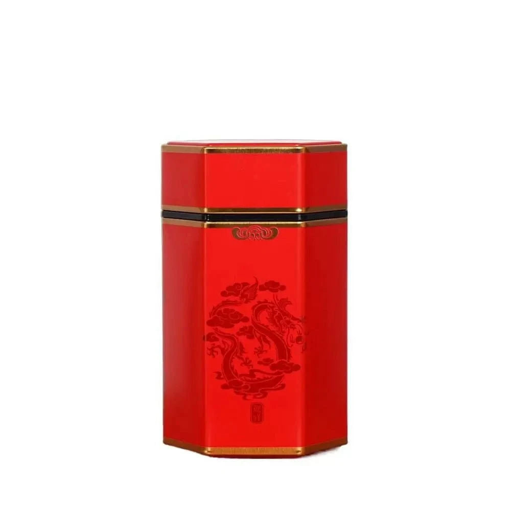 Boîte à thé hexagonale en métal format compact ou haut