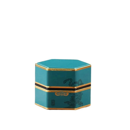 Boîte à thé hexagonale en métal format compact ou haut