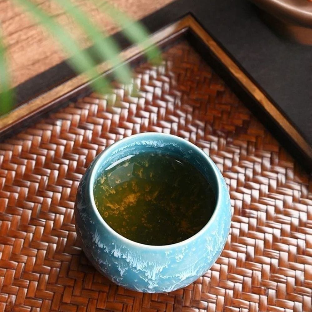 Coffret 5 tasses à thé artisanales en céramique (150 ml)