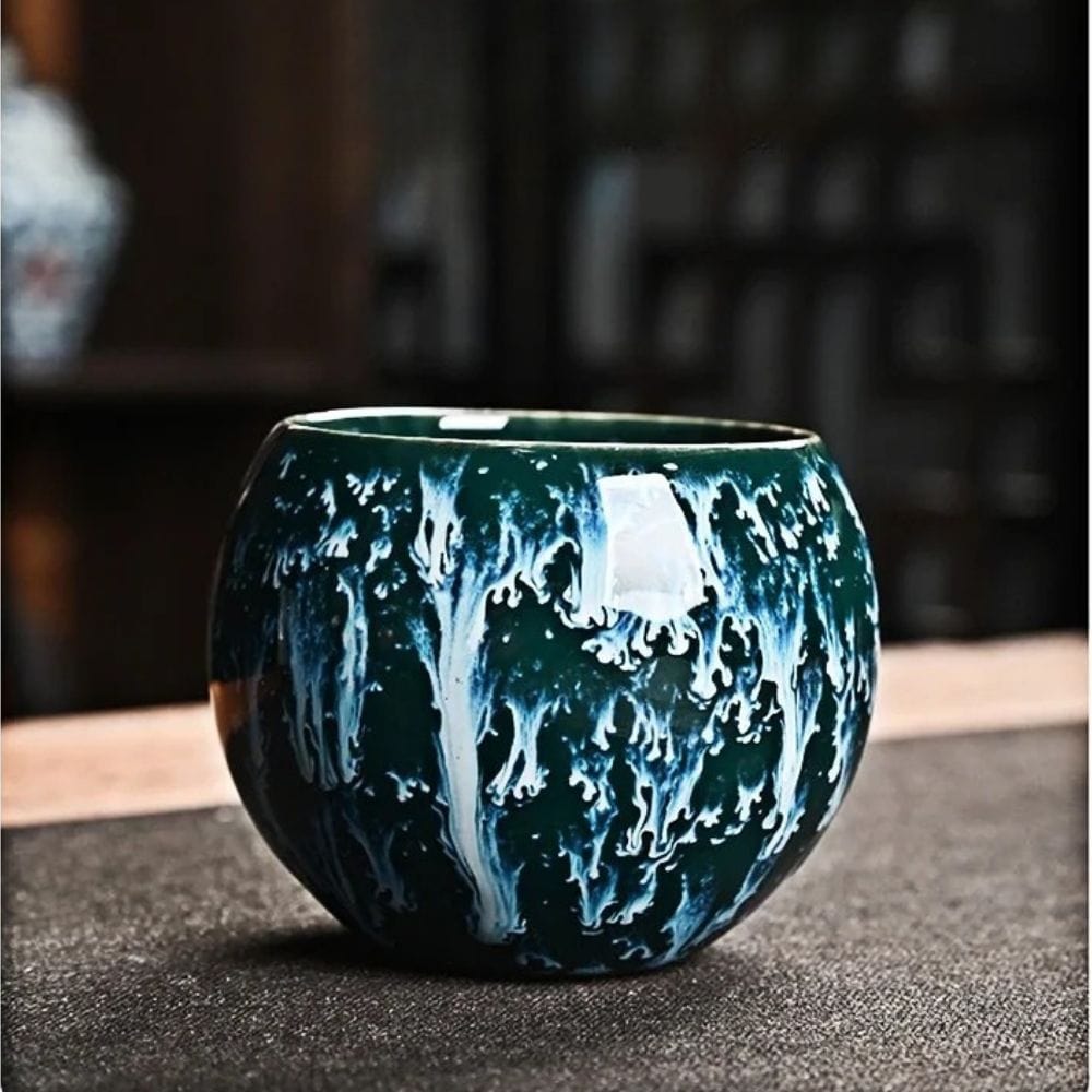 Coffret 5 tasses à thé artisanales en céramique (150 ml)