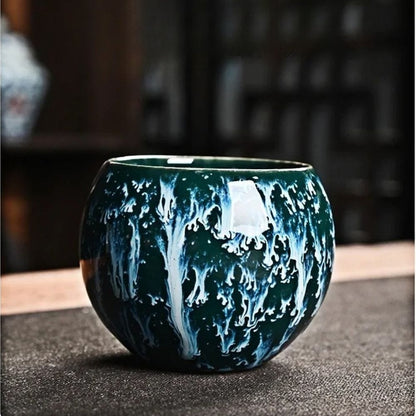 Coffret 5 tasses à thé artisanales en céramique (150 ml)