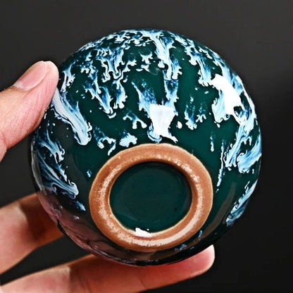 Coffret 5 tasses à thé artisanales en céramique (150 ml)