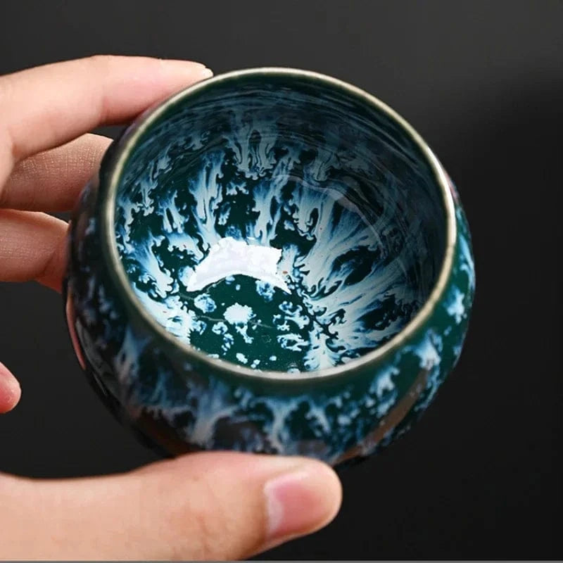 Coffret 5 tasses à thé artisanales en céramique (150 ml)