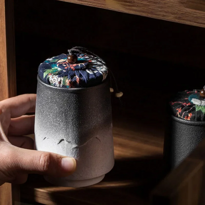 Boîte à thé en céramique vintage étanche artisanale