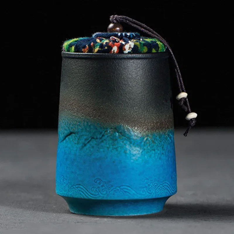 Boîte à thé en céramique vintage étanche artisanale