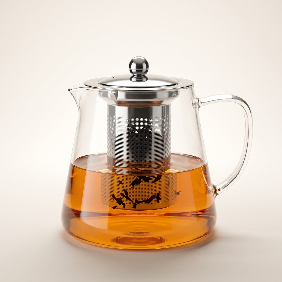 Théière en verre borosilicate avec filtre inox intégré