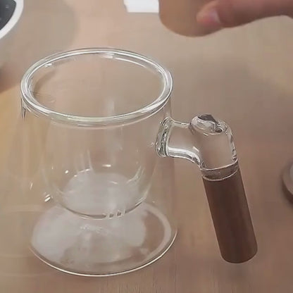 Tasse à thé en verre borosilicate avec infuseur couvercle