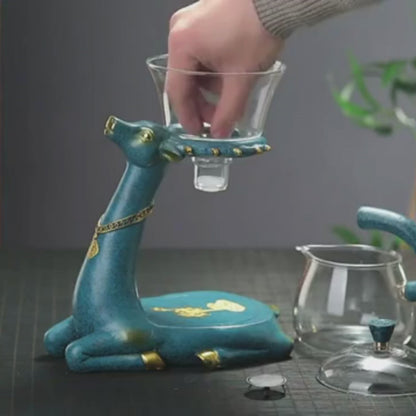 Théière en verre avec base renne infuseur