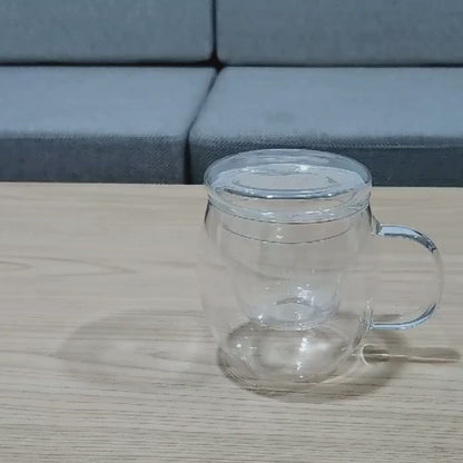 Tasse à thé chinois en verre avec filtre couvercle