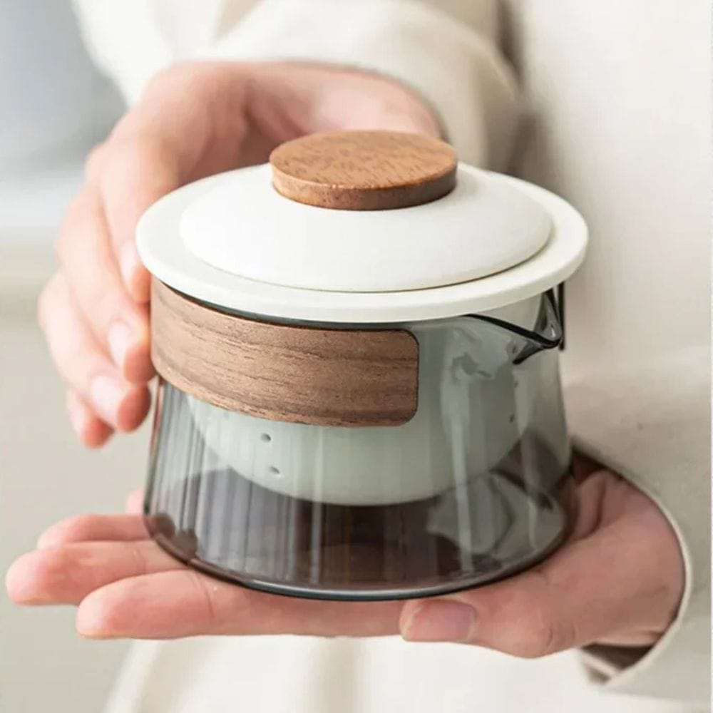 Service à thé de voyage 1 théière & 3 tasses avec pochette nomade