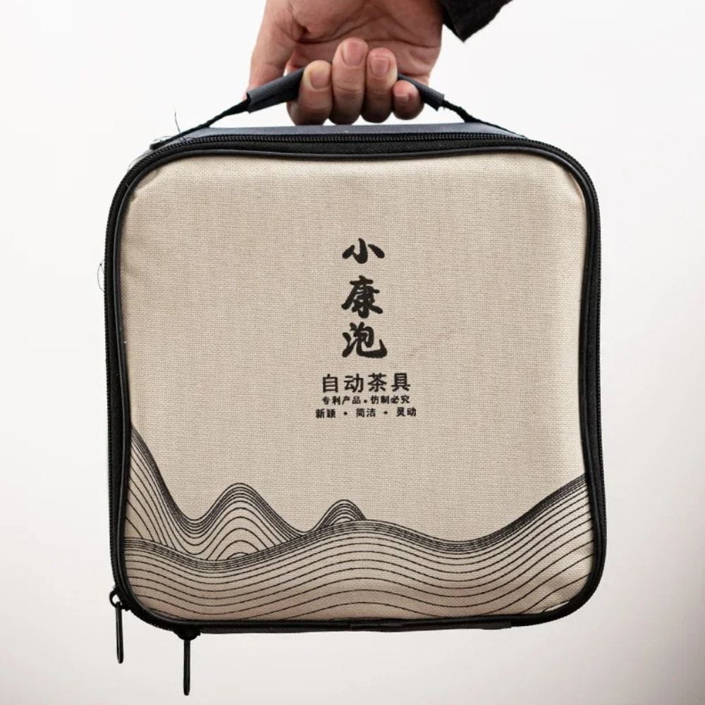 Service à thé de voyage en céramique style Kung Fu compact