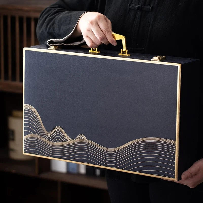 Service à thé Kung Fu en porcelaine théière semi-automatique 6 personnes