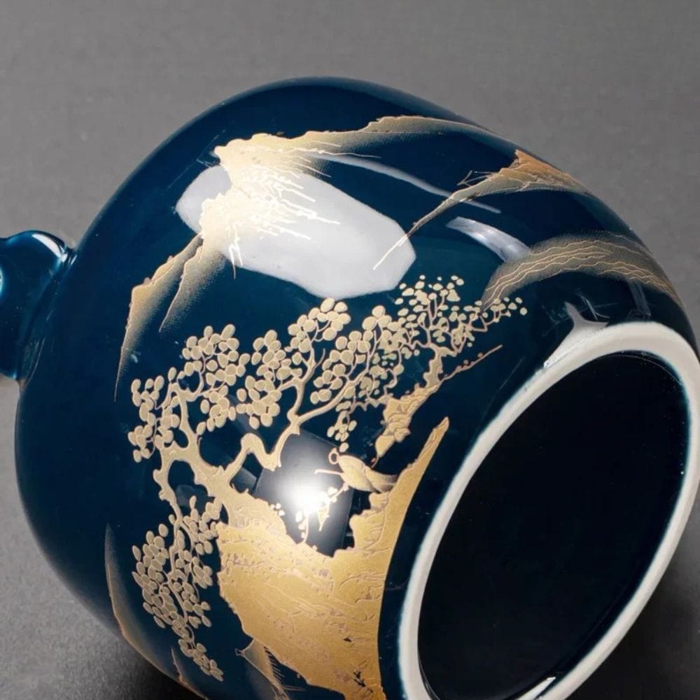 Service à thé noir en céramique théière 820 ml & 6 tasses