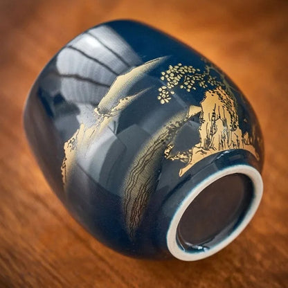 Service à thé noir en céramique théière 820 ml & 6 tasses