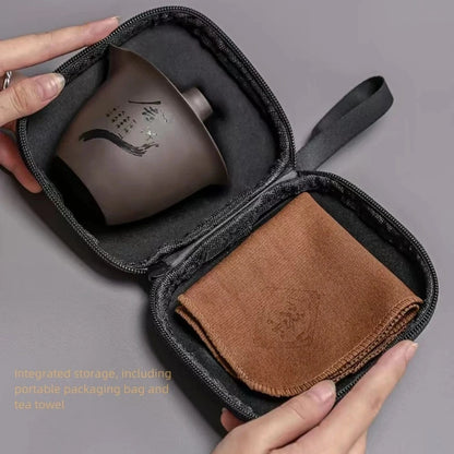 Service à thé portable en porcelaine 1 théière + 3 tasses