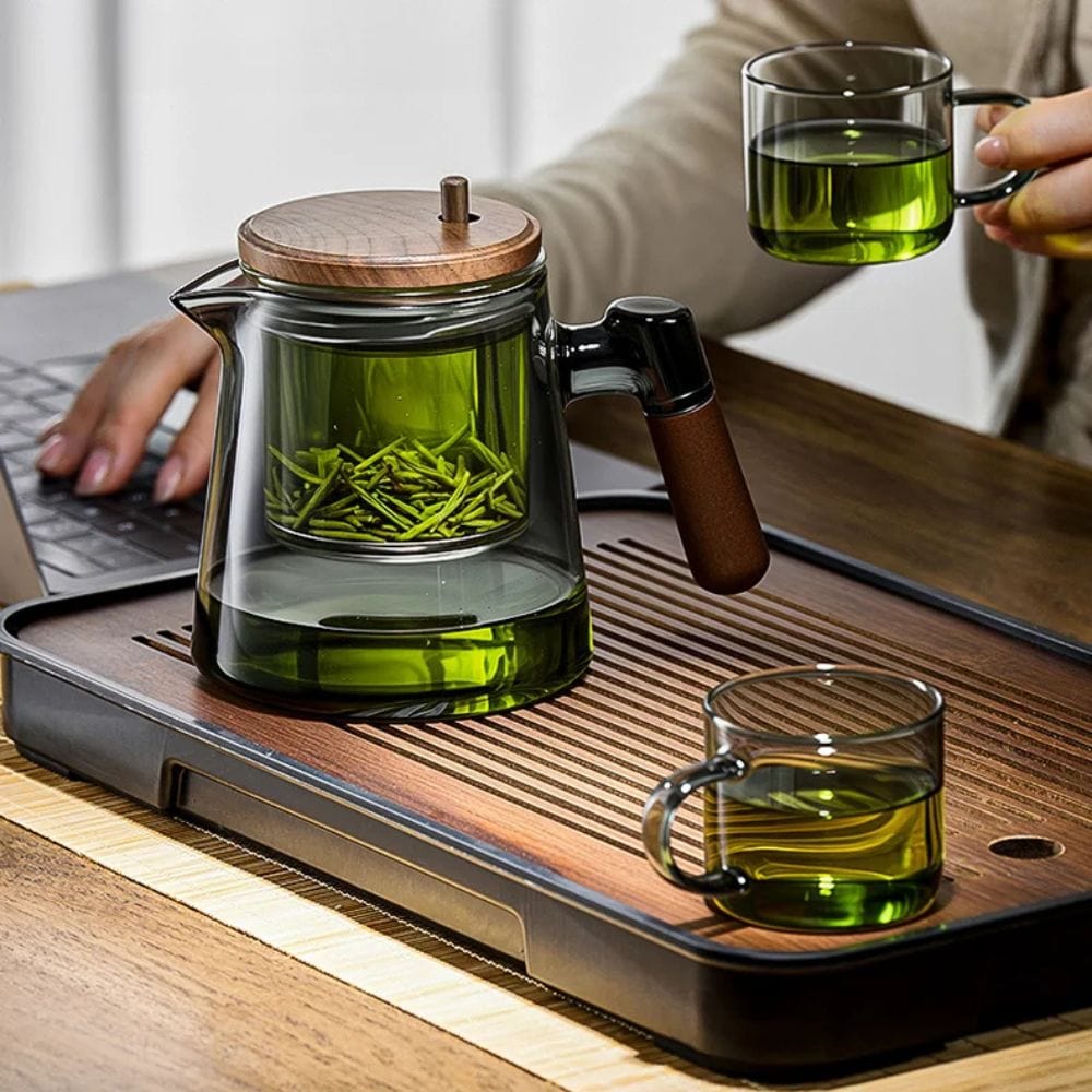 Tasse à thé double paroi avec filtre 650 ml verre & inox