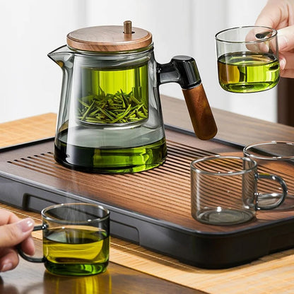 Tasse à thé double paroi avec filtre 650 ml verre & inox