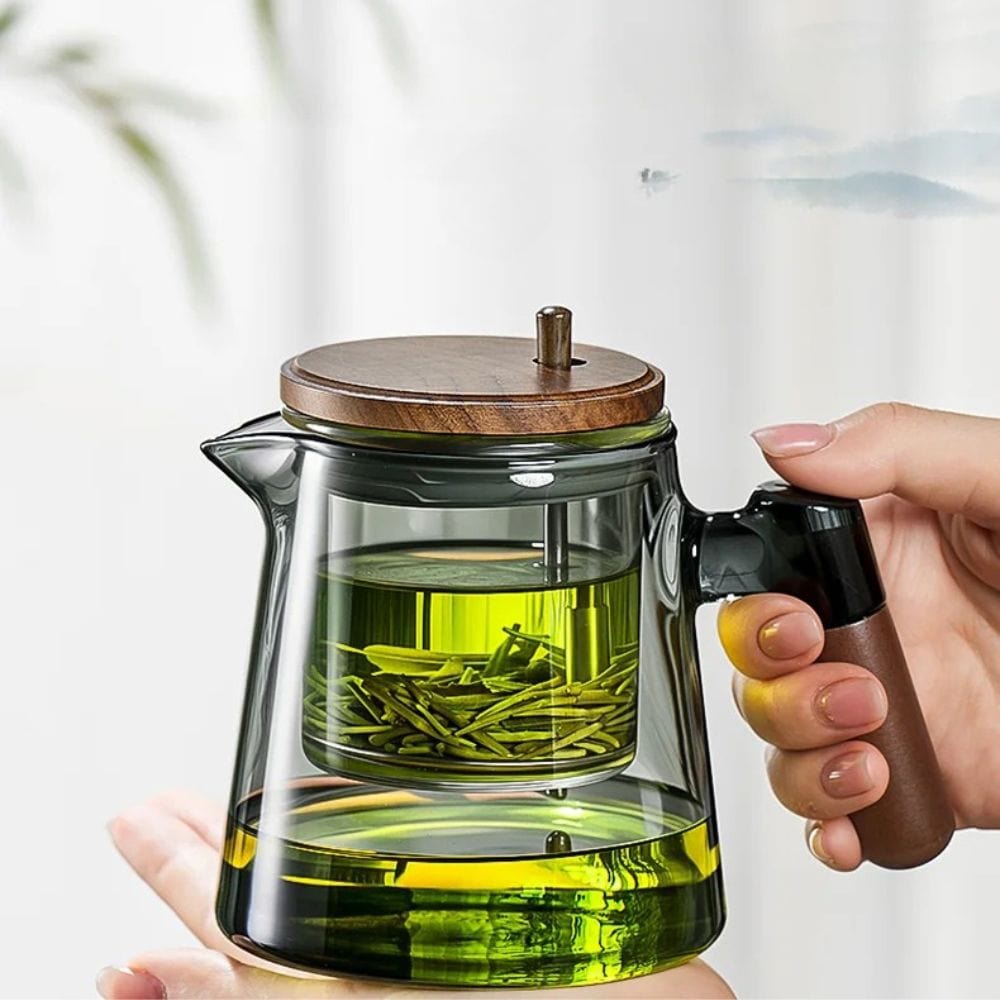 Tasse à thé double paroi avec filtre 650 ml verre & inox