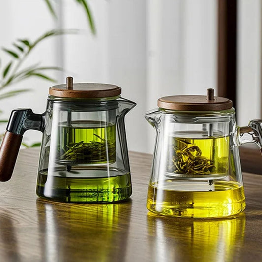 Tasse à thé double paroi avec filtre 650 ml verre & inox