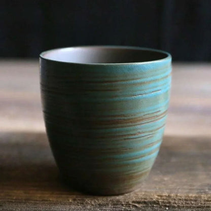 Tasse à thé en grès craquelé peint à la main style vintage zen