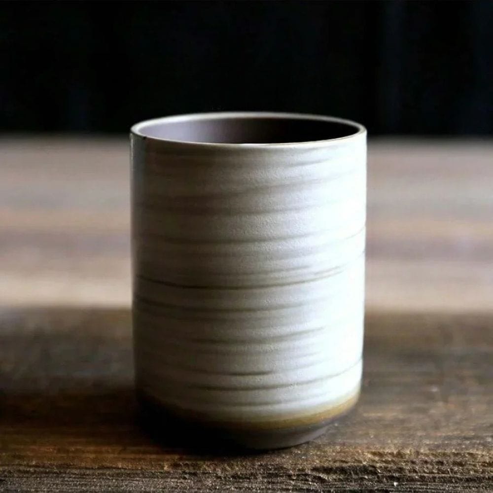 Tasse à thé en grès craquelé peint à la main style vintage zen