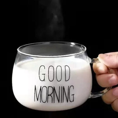 Tasse à thé en verre 350 ml Impression lettrée transparente