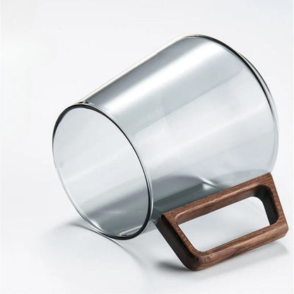 Tasse à thé en verre avec poignée bois 400 ml ou 525 ml