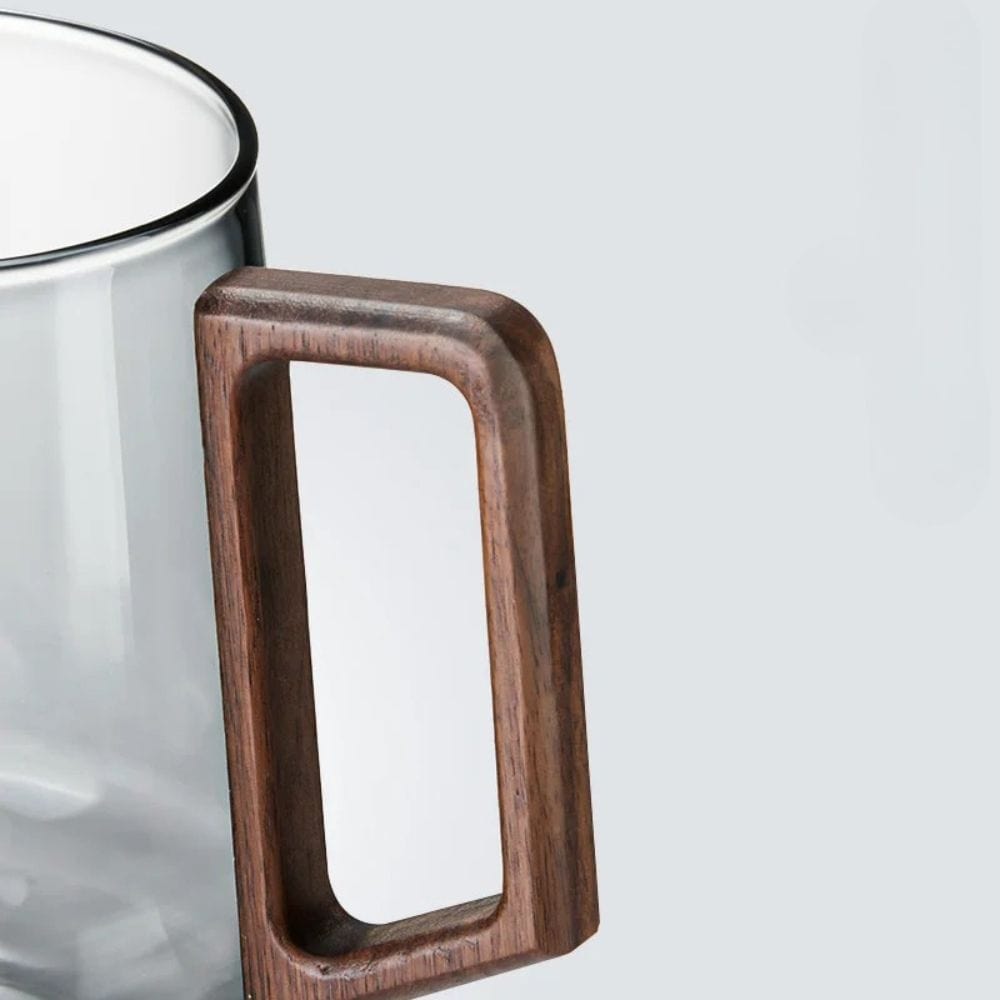 Tasse à thé en verre avec poignée bois 400 ml ou 525 ml