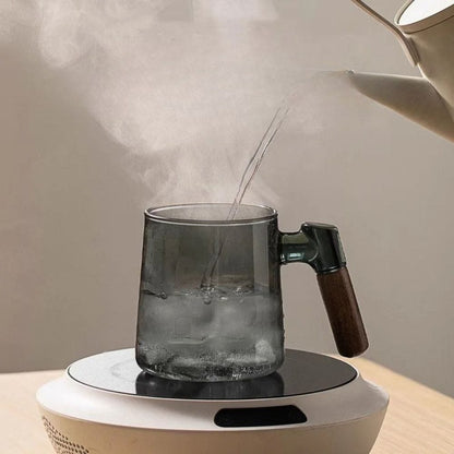 Tasse à thé en verre borosilicate 400 ml avec infuseur & couvercle