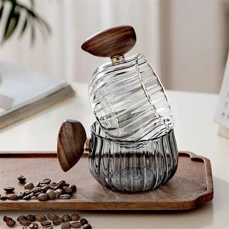 Tasse à thé en verre borosilicate avec anse bois 200 ml