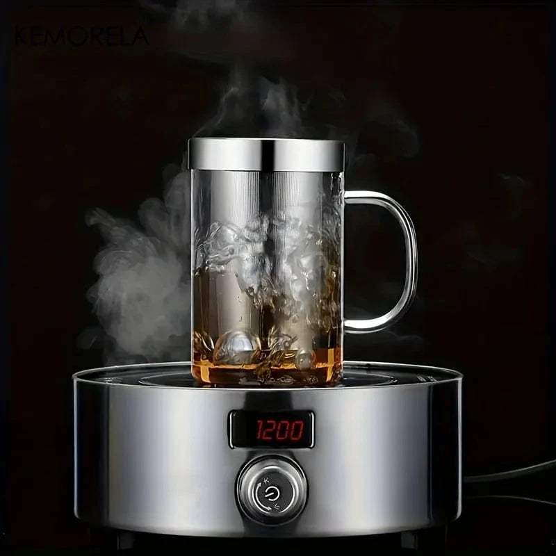 Tasse à thé en verre borosilicate avec infuseur inox 477 ml