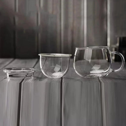 Tasse à thé en verre épais avec couvercle 350 ml