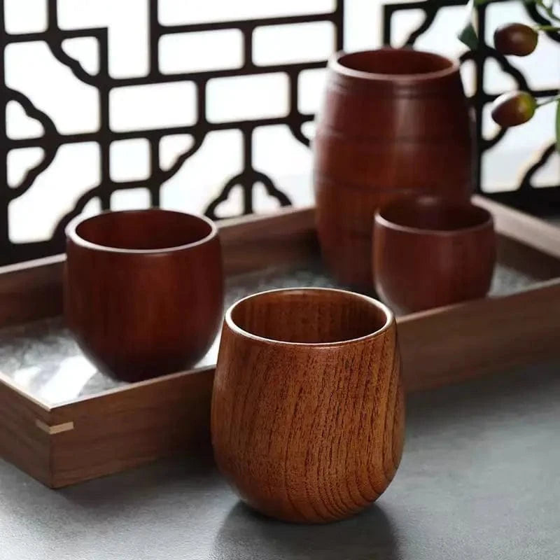 Tasse à thé japonaise en bois massif Artisanat en bois de jujubier (100-200 ml)